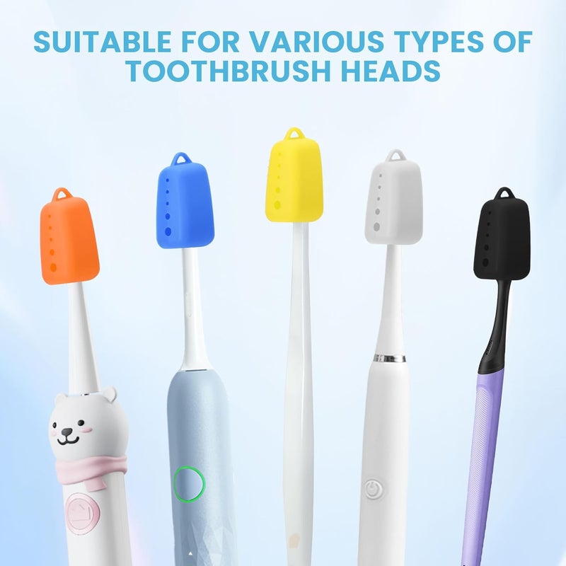 Lapfoon 8 Pack Silicone Toothbrush Covers, Tooth Brush Cover Cap for Electric & Manual Toothbrushes, Toothbrush Travel Essentials - Image 3